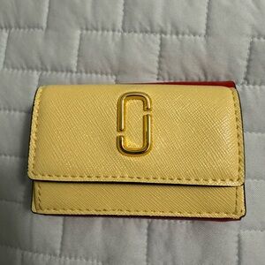 Marc Jacobs Yellow small wallet/Card Holder with Gold Detail